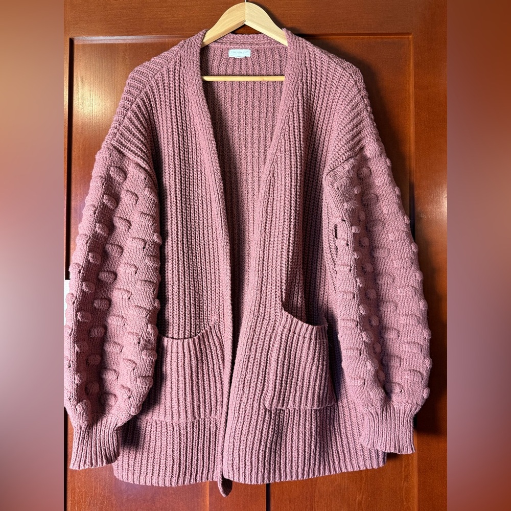Chic Soul Mauve Textured Cardigan Size 1X